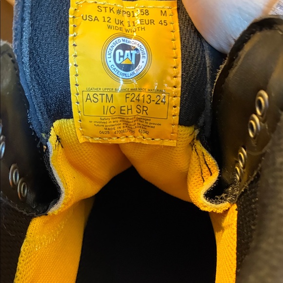 CAT Men’s Black Waterproof Steel Toe Work Boots - Picture 4 of 11